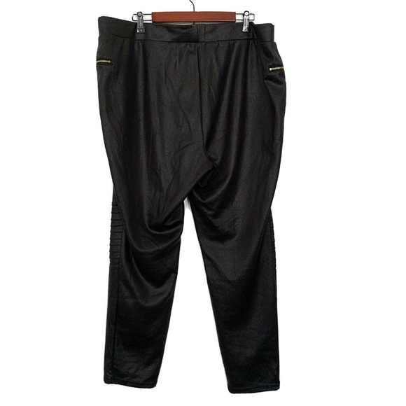 A.N.A. Black Faux Leather Moto Leggings - Picture 6 of 8